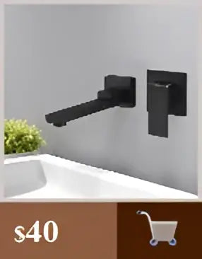Modern matte black waterfall sink faucet for bathroom