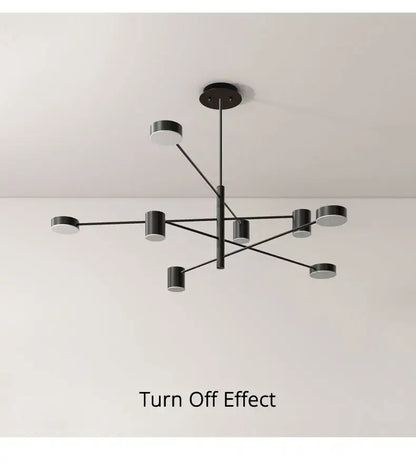 Modern black chandelier with frosted glass – living room light