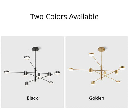 Modern black chandelier with frosted glass – living room light
