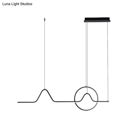 Modern black & gold linear led kitchen pendant with warm white light