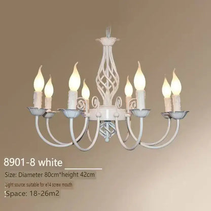 Modern black iron scrollwork chandelier living room light
