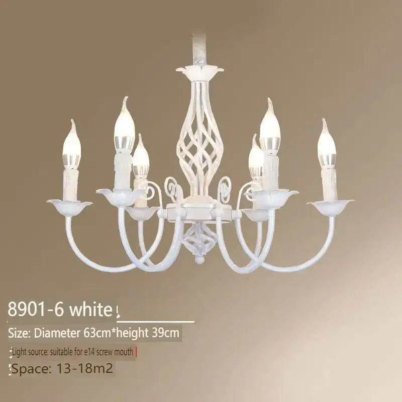 Modern black iron scrollwork chandelier living room light