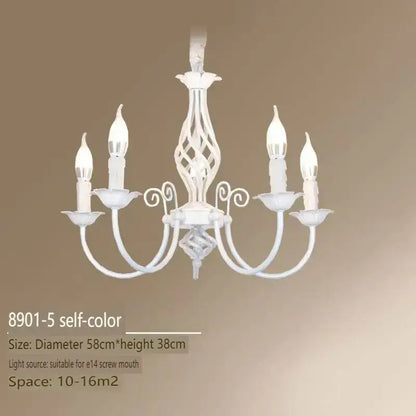 Modern black iron scrollwork chandelier living room light