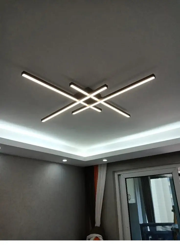 Modern black chandelier square led light for living room