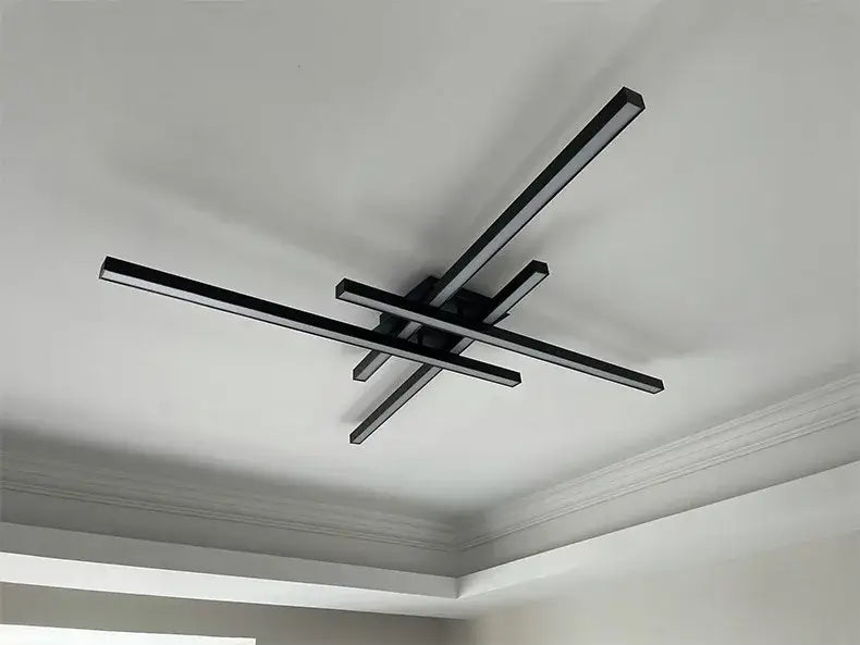 Modern black chandelier square led light for living room