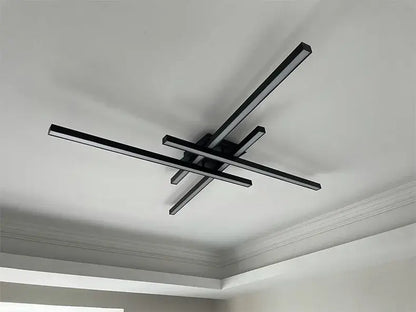 Modern black chandelier square led light for living room