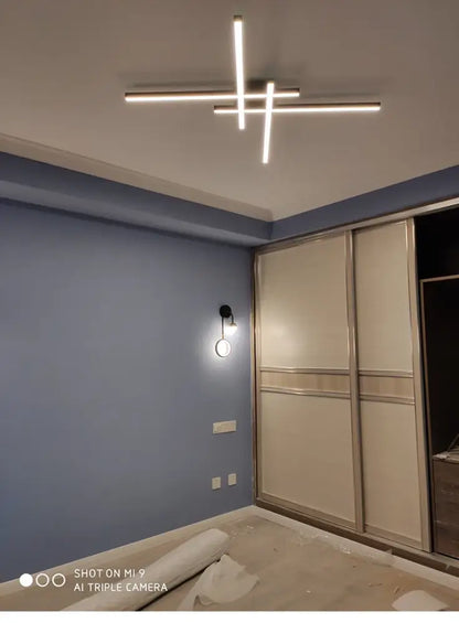 Modern black chandelier square led light for living room