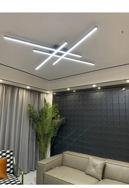 Modern black chandelier square led light for living room