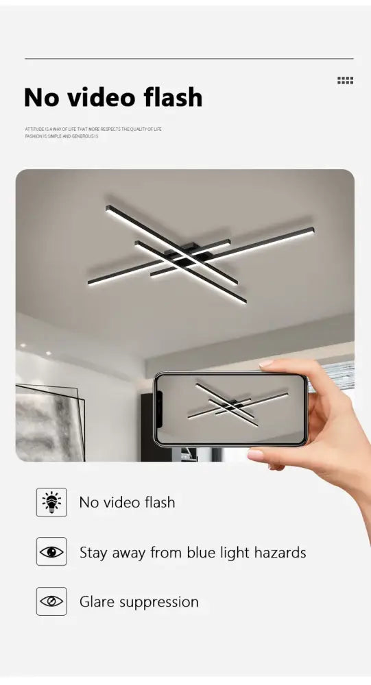 Modern black chandelier square led light for living room