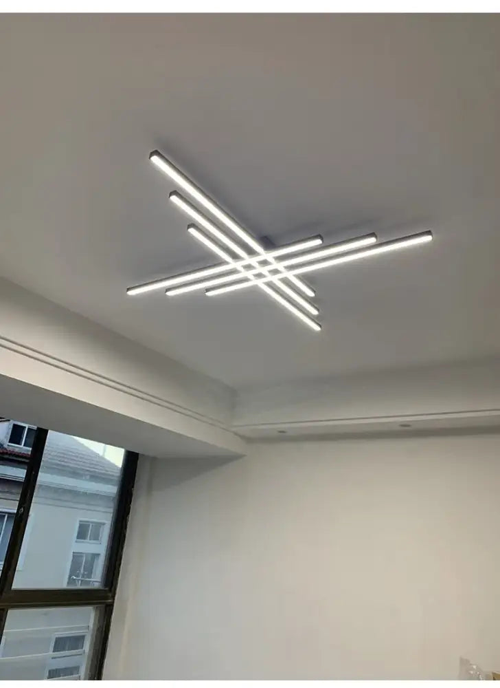 Modern black chandelier square led light for living room