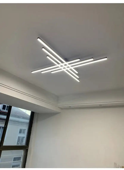 Modern black chandelier square led light for living room