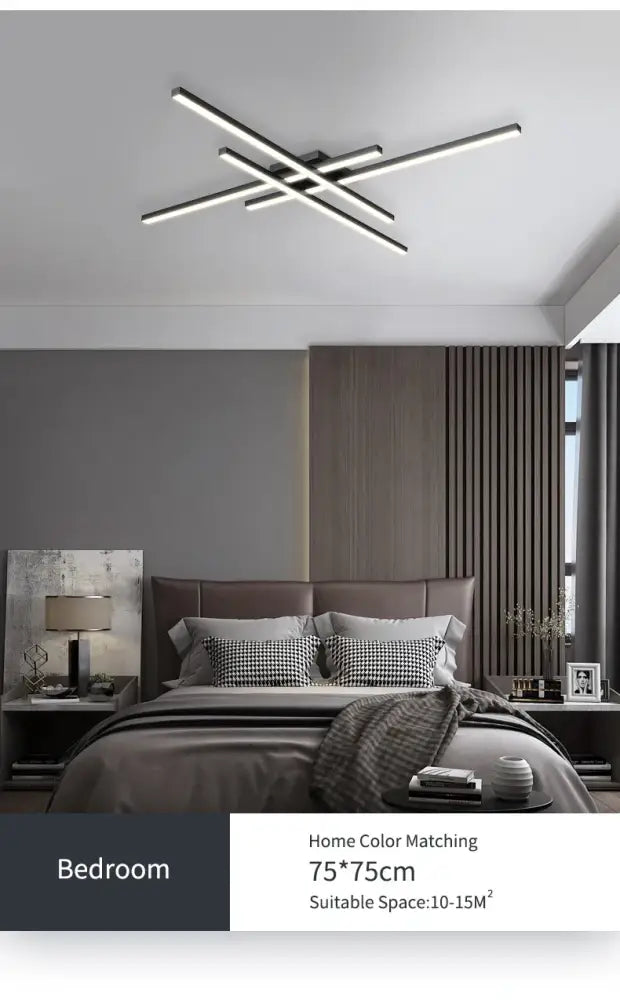 Modern black chandelier square led light for living room