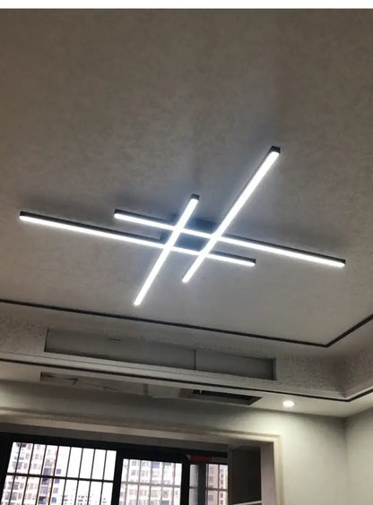 Modern black chandelier square led light for living room