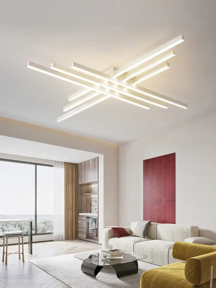 Modern black chandelier square led light for living room