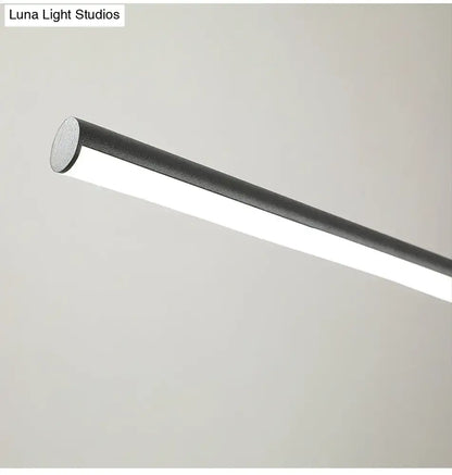 Modern black metal led pendant light for dining room island