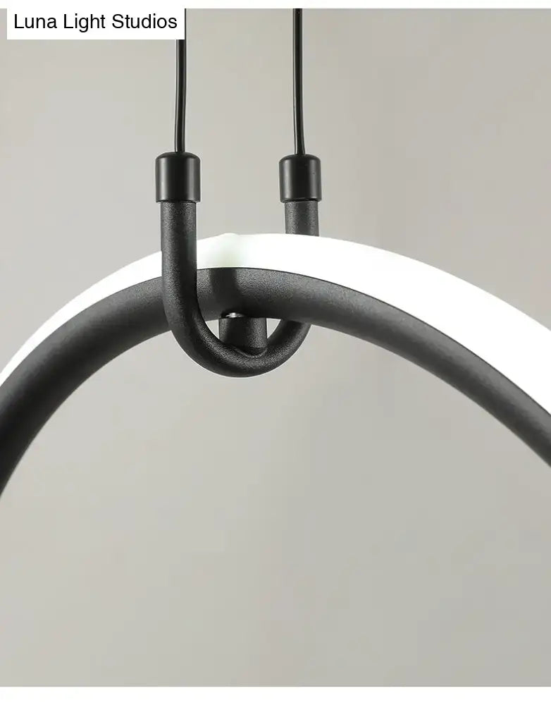 Modern black metal led pendant light for dining room island