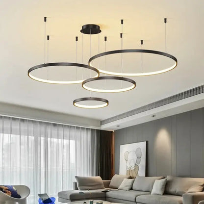 Modern black & gold pendant light living room dimmable