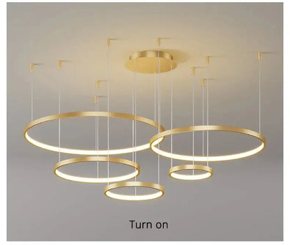Modern black & gold pendant light living room dimmable