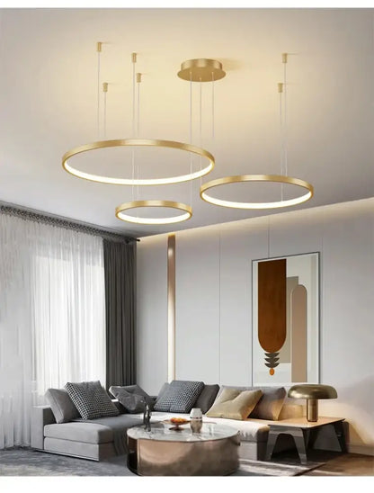 Modern black & gold pendant light living room dimmable