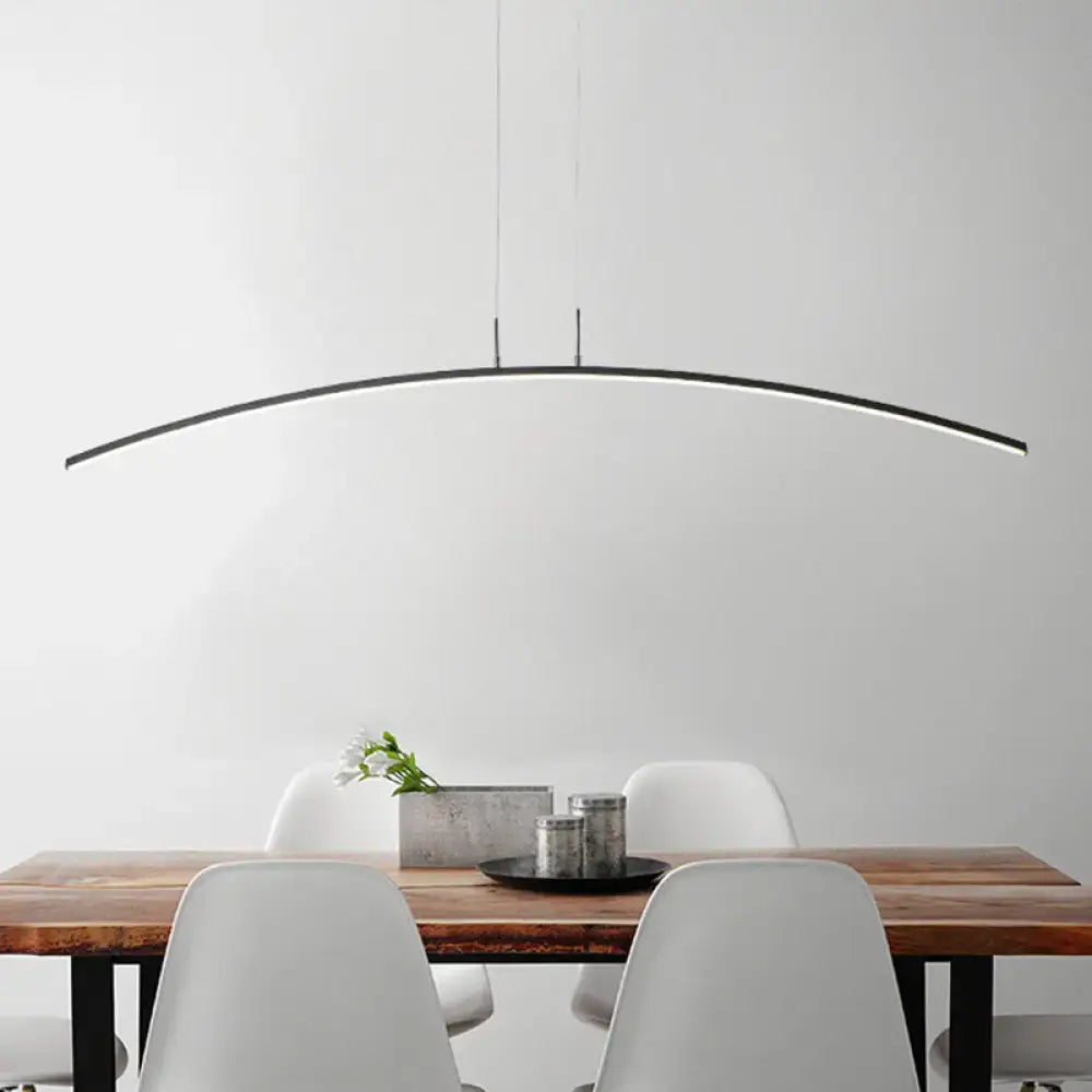 Modern black & white arch led pendant light for kitchen island