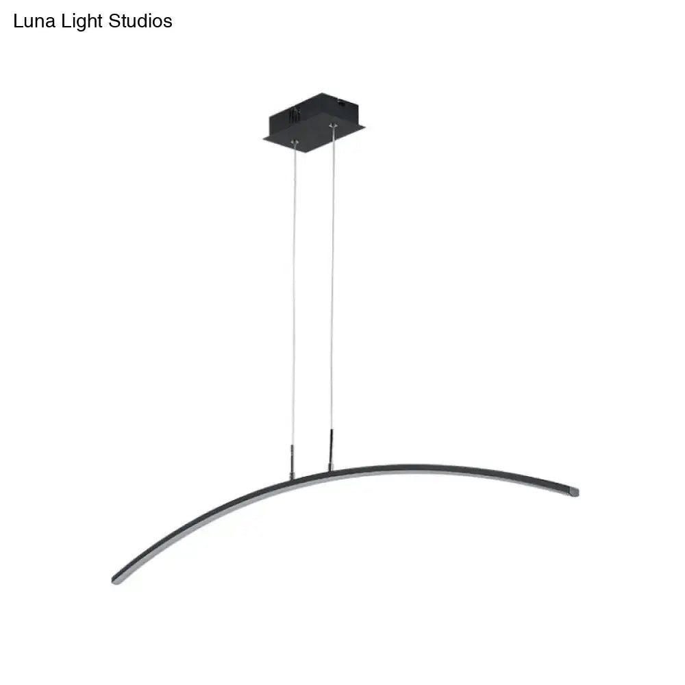 Modern black & white arch led pendant light for kitchen island