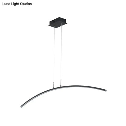 Modern black & white arch led pendant light for kitchen island