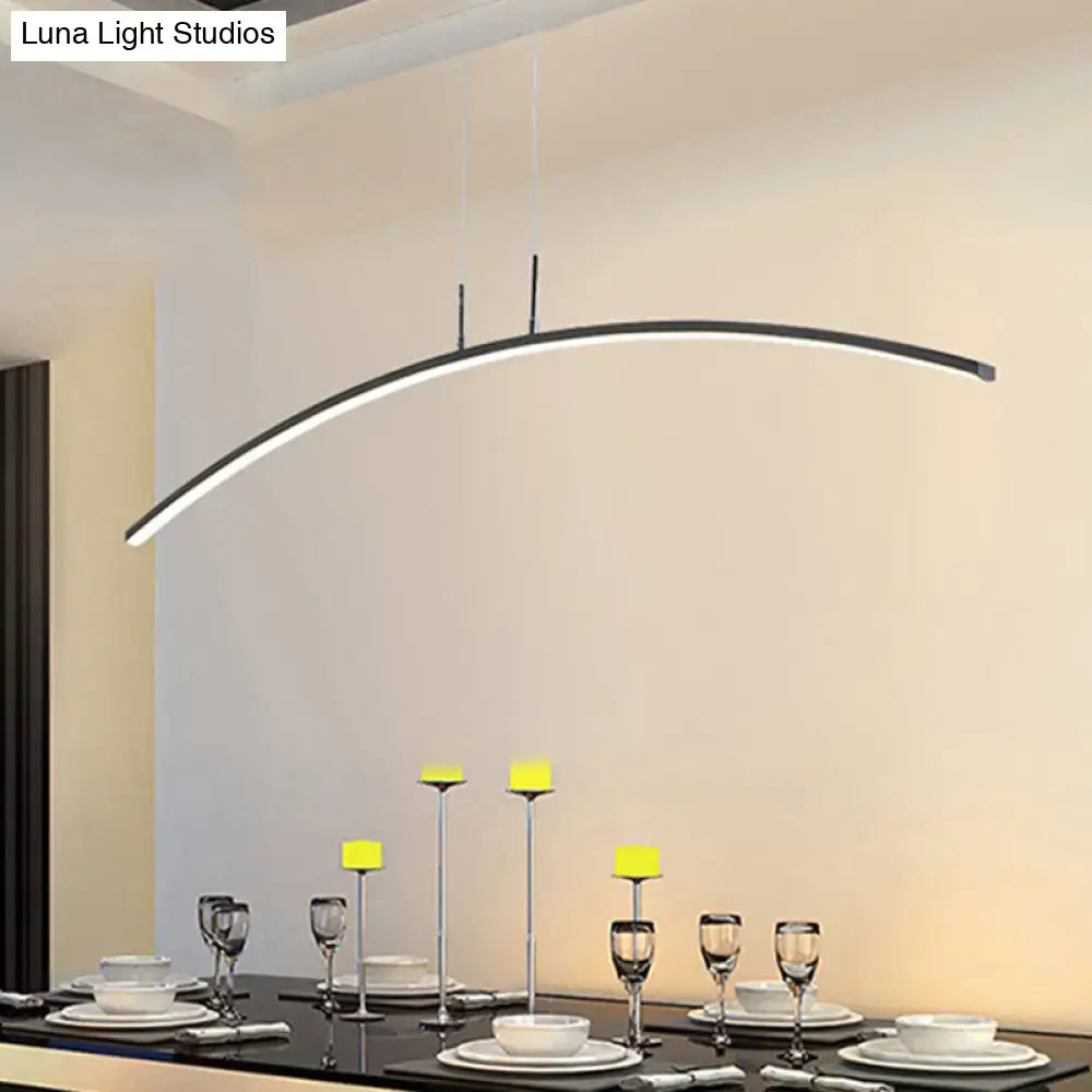 Modern black & white arch led pendant light for kitchen island