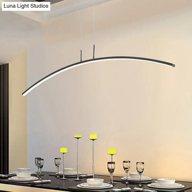 Modern black & white arch led pendant light for kitchen island