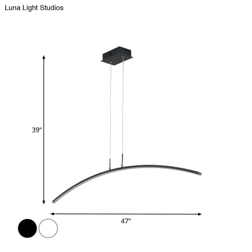 Modern black & white arch led pendant light for kitchen island