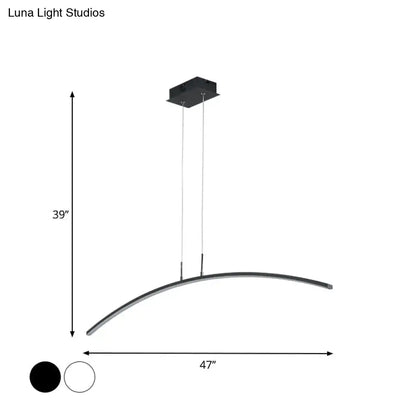 Modern black & white arch led pendant light for kitchen island