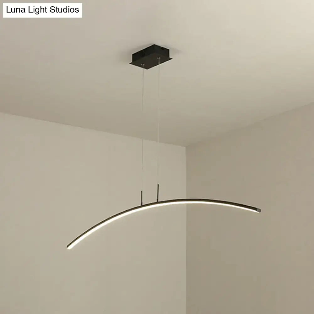 Modern black & white arch led pendant light for kitchen island