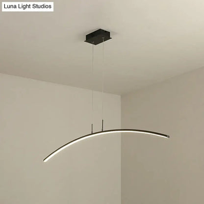 Modern black & white arch led pendant light for kitchen island
