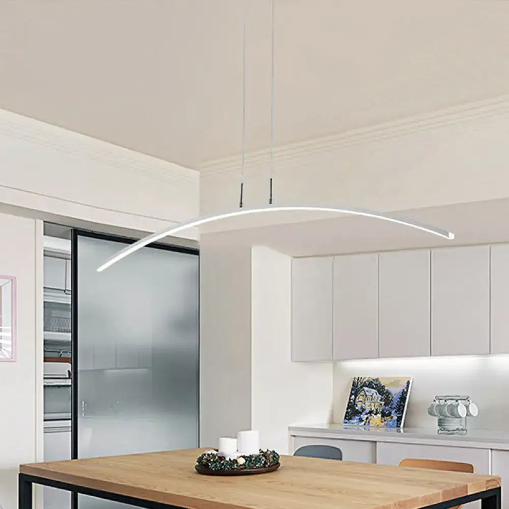 Modern black & white arch led pendant light for kitchen island