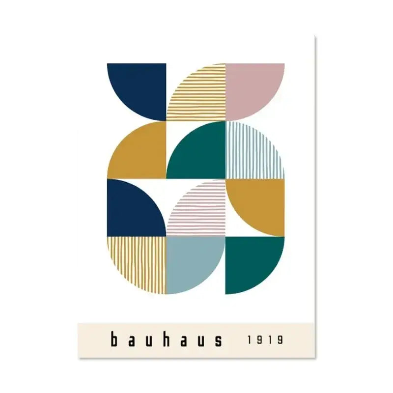 Vintage orange bauhaus canvas print living room white modernism art