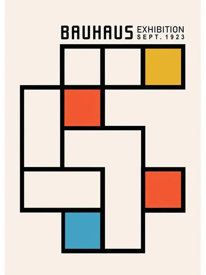 Modern bauhaus canvas print living room geometric wall art