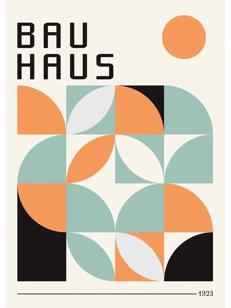 Modern bauhaus canvas print living room geometric wall art