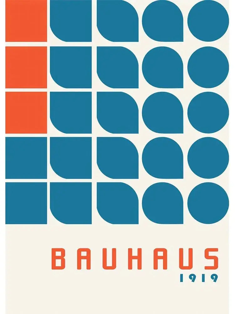 Modern bauhaus canvas print black & white wavy living room decor