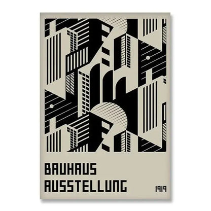 Modern bauhaus canvas print living room abstract geometric poster