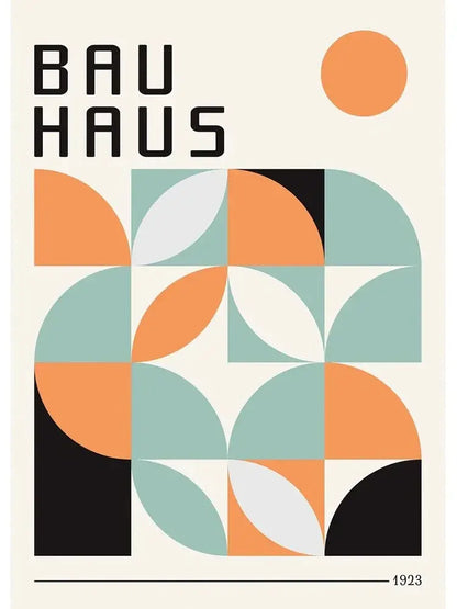 Modern geometric bauhaus canvas print – living room wall art