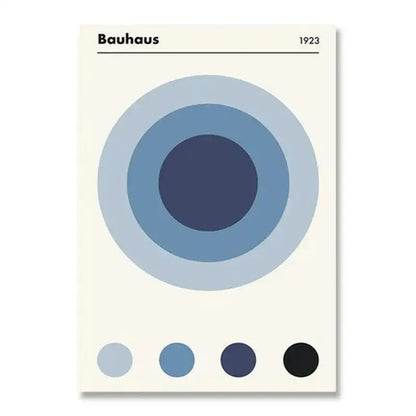 Modern bauhaus canvas print living room abstract geometric poster