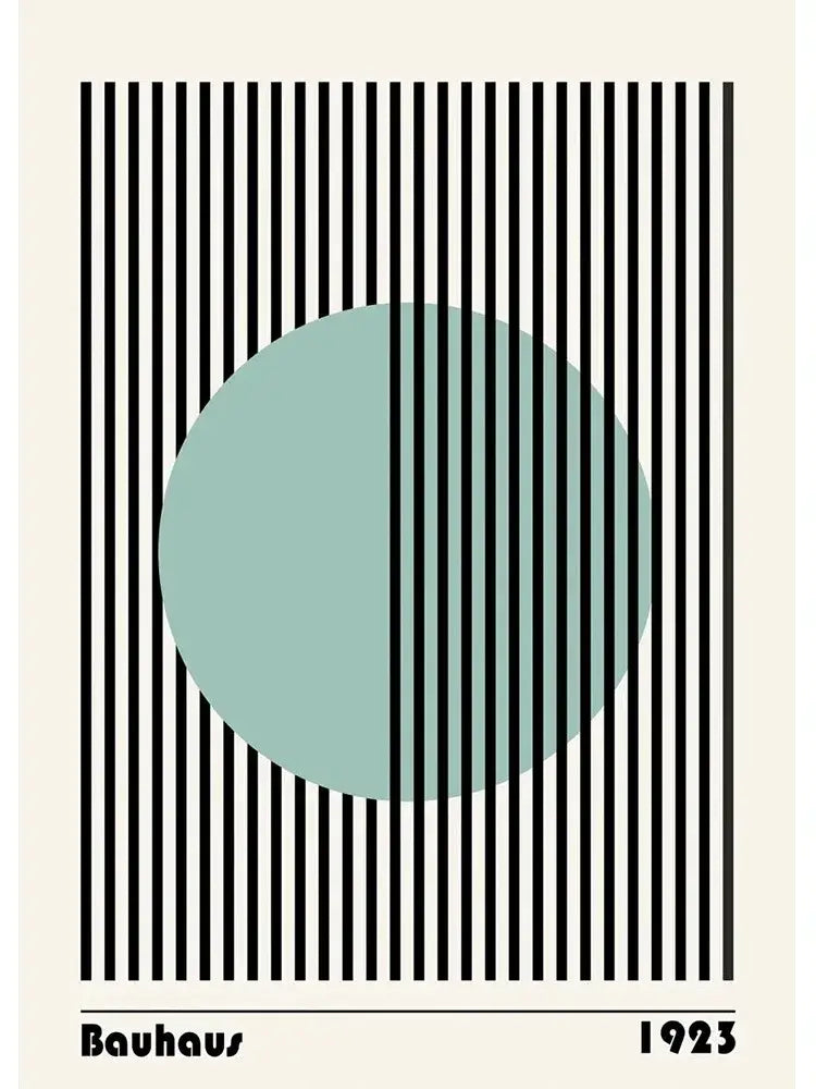 Vintage orange bauhaus canvas print living room white modernism art