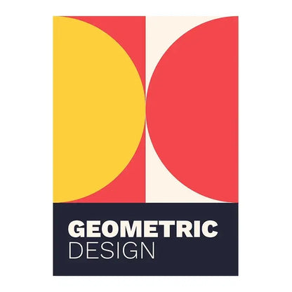 Minimalist blue & cream bauhaus canvas print living room wall art