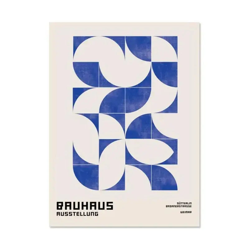 Modern black and white bauhaus canvas print living room wall art