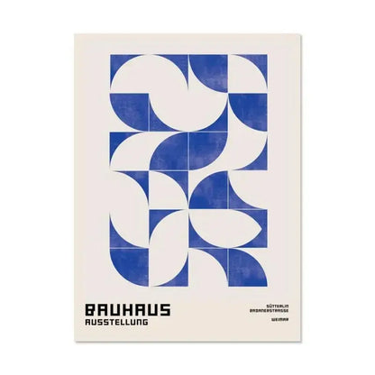 Modern black and white bauhaus canvas print living room wall art
