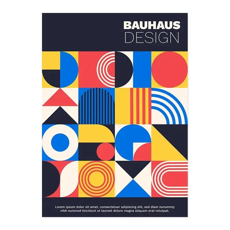 Minimalist teal bauhaus exhibition canvas print living room decor
