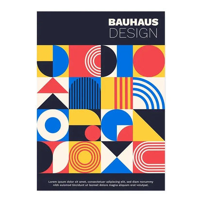 Bauhaus geometric orange & teal minimalist canvas print living room