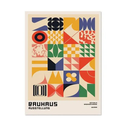 Bauhaus geometric orange & teal minimalist canvas print living room
