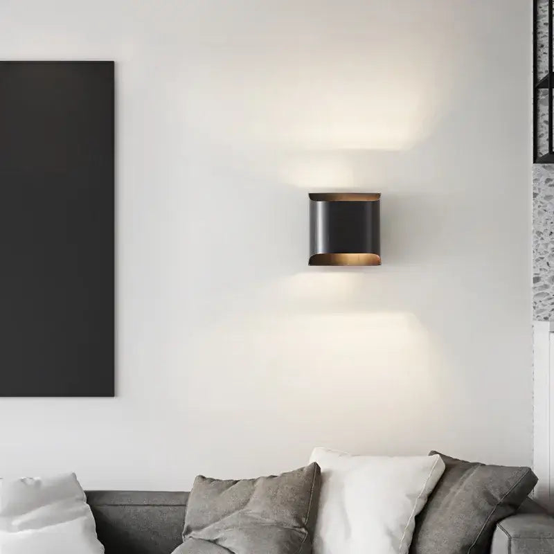 Modern black & bronze led wall lamp for bedroom minimalist decor