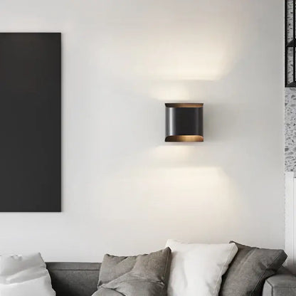 Modern black & bronze led wall lamp for bedroom minimalist decor