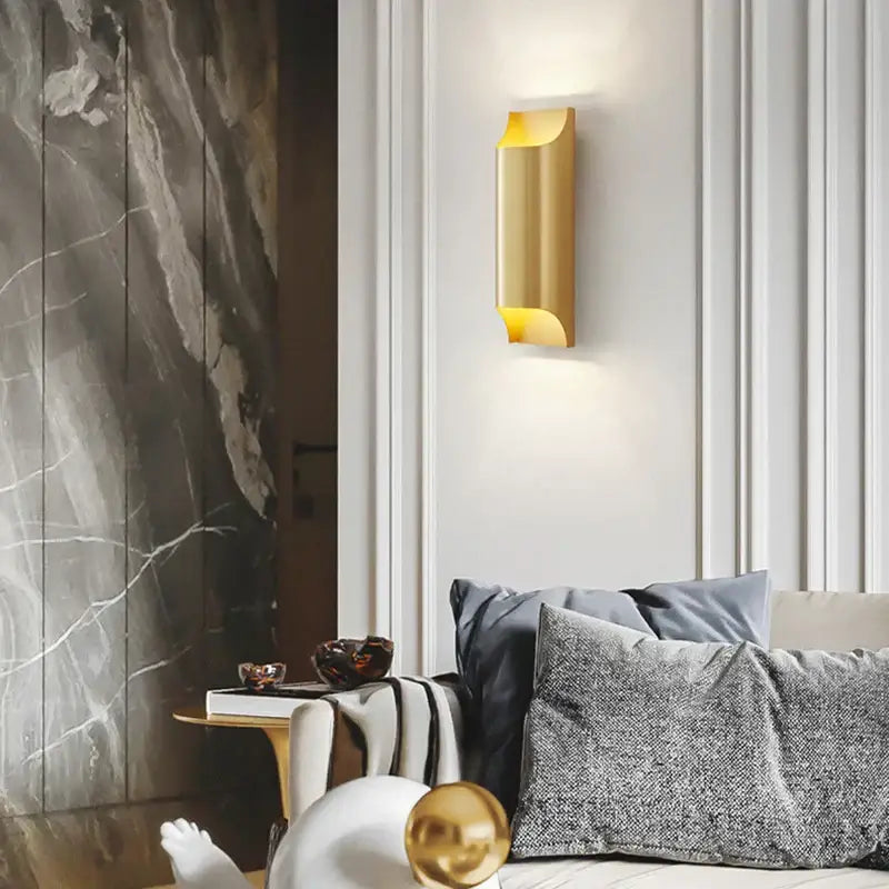 Modern black & bronze led wall lamp for bedroom minimalist decor